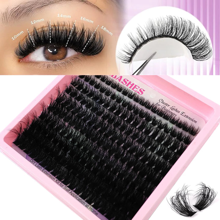 5D Fluffy Lash Clusters – 10–18mm