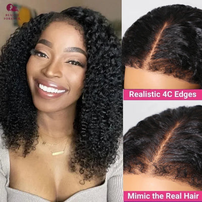 7X5 Bye Bye Knots Curly Glueless Human Hair Wig without Glue Transparent HD Lace Front Brazilian Human Hair Wig