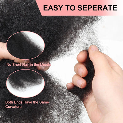 Snwprin 16 Inch Afro Kinky Bulk Natural Color 4C Human Hair For Braiding Brazilian Hair 100% Human Hair For Dreadlock Extensions