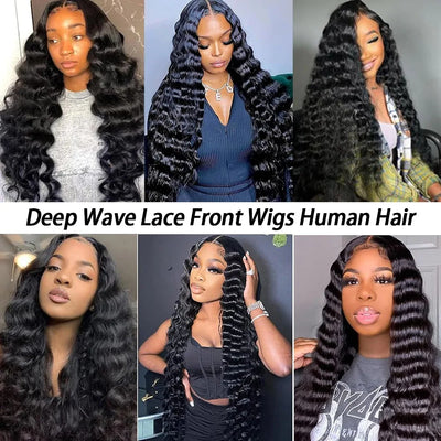40 Inch Loose Deep Wave 13x4 13x6 Lace Front Human Hair Wigs 250 Density Water Curly Nature Wave HD Lace Frontal Wig Preplucked