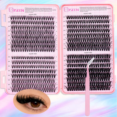 Lashes Cluster DIY Lash Extension Mixed Tray Clusters Eyelashes Soft Natural Individual Lashes Reuseable With Lash Tweezer