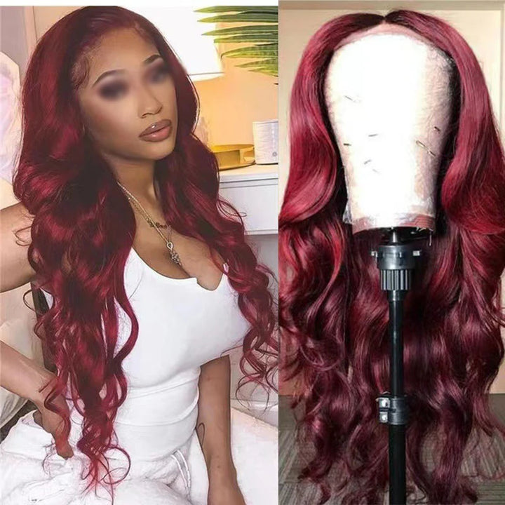 Wine Red Long Wavy Wig - JoySky Hair
