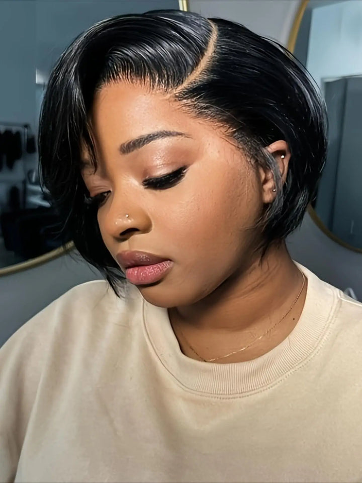 Straight Pixie Bob 13x4 Lace Front Human Hair Wig