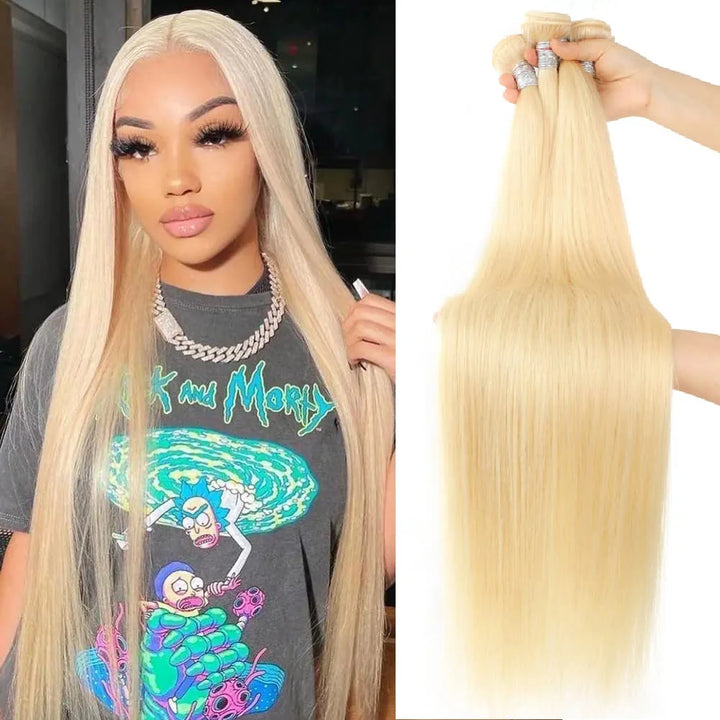 Blonde Bone Straight Human Hair Bundles