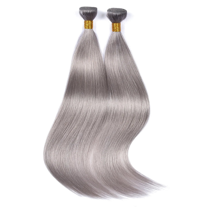 Gray Straight Human Hair Bundles - JoySky Hair