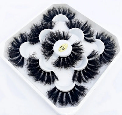 HBZGTLAD New 5 Pairs 25mm 3d Mink Lashes Faux Mink Lash Wispy Thick Natural Full Strip Lashes