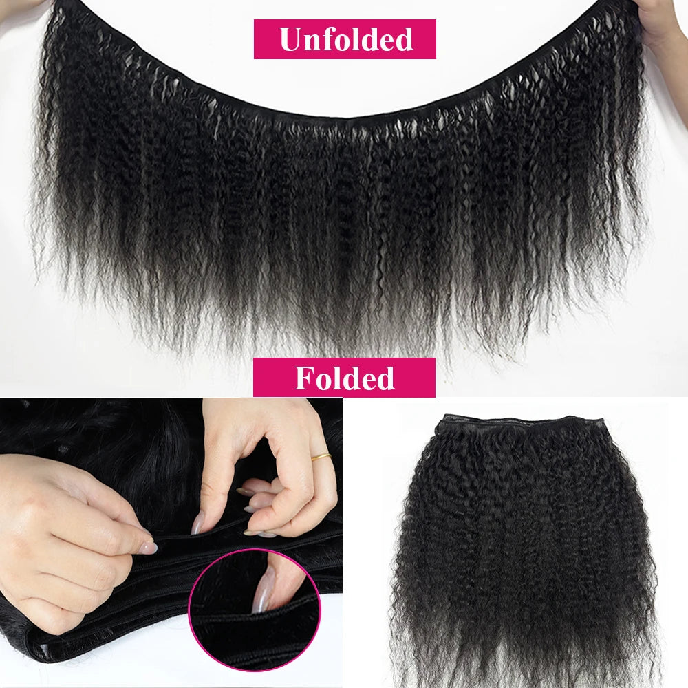 Kinky Straight Human Hair Bundles – Natural Yaki Texture - JoySky Hair