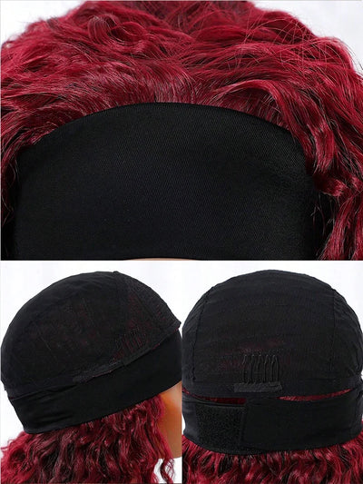 99J Burgundy Headband Wigs Human Hair Body Wave 99J Burgundy Red Wig Glueless Full Machine Made Human Hair Wigs For Women