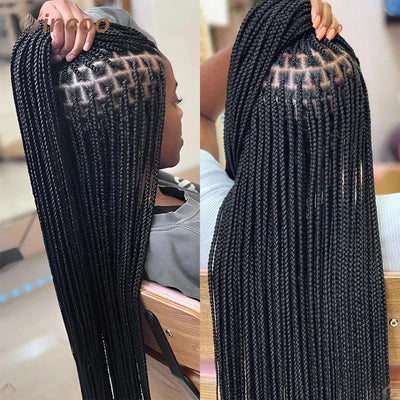 Synthetic Braided Wigs For Black Women Full Lace Wig Braid African Knotless Box Braids Hair Lace Front Wigs Cheap Cornrow Braids