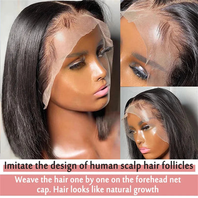 13x4 Lace Frontal Bob Wig Human Hair Wig Straight