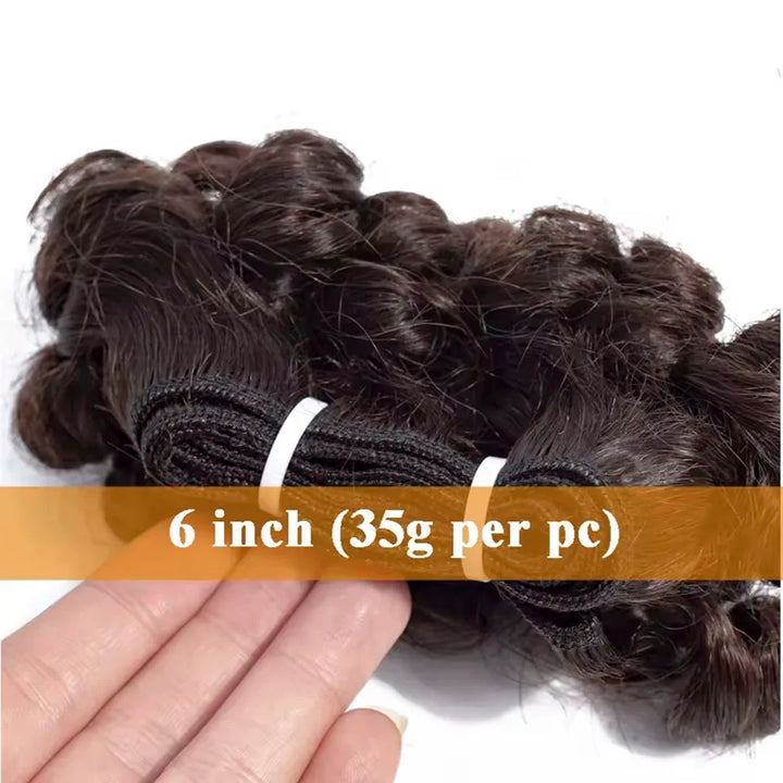 Short Bouncy Curly Human Hair Bundles - JoySky Hair