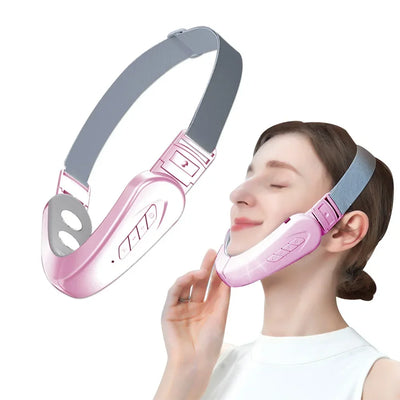 EMS Facial Massager V-Line Lift Up Belt Red Blue Light Face Slimming Vibration Massager Face Lifting Device Reduce Double Chin
