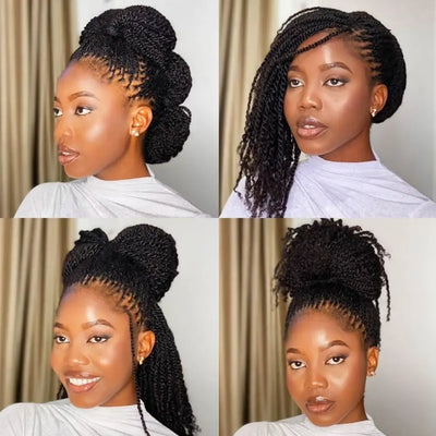 Snwprin 16 Inch Afro Kinky Bulk Natural Color 4C Human Hair For Braiding Brazilian Hair 100% Human Hair For Dreadlock Extensions