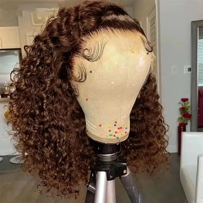 Deep Wave Lace Front Wigs Human Hair 200 Density 5x5 Glueless Lace Front Wigs Human Hair Brazilian Curly Wig Wet Wavy Glueless Frontal Wigs for Women Natural Black Deep Wave Wig