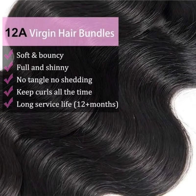 16A Body Wave Bundles 100% Human Hair Brazilian Remy Weave Raw Hair 22 24 26 28 30 Inch Unprocessed Double Weft Human Hair Bundles Extensions