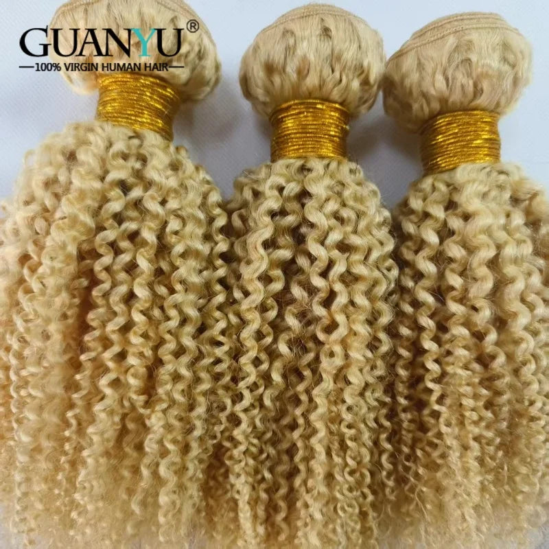 613 Blonde Kinky Curly Human Hair Bundle - JoySky Hair
