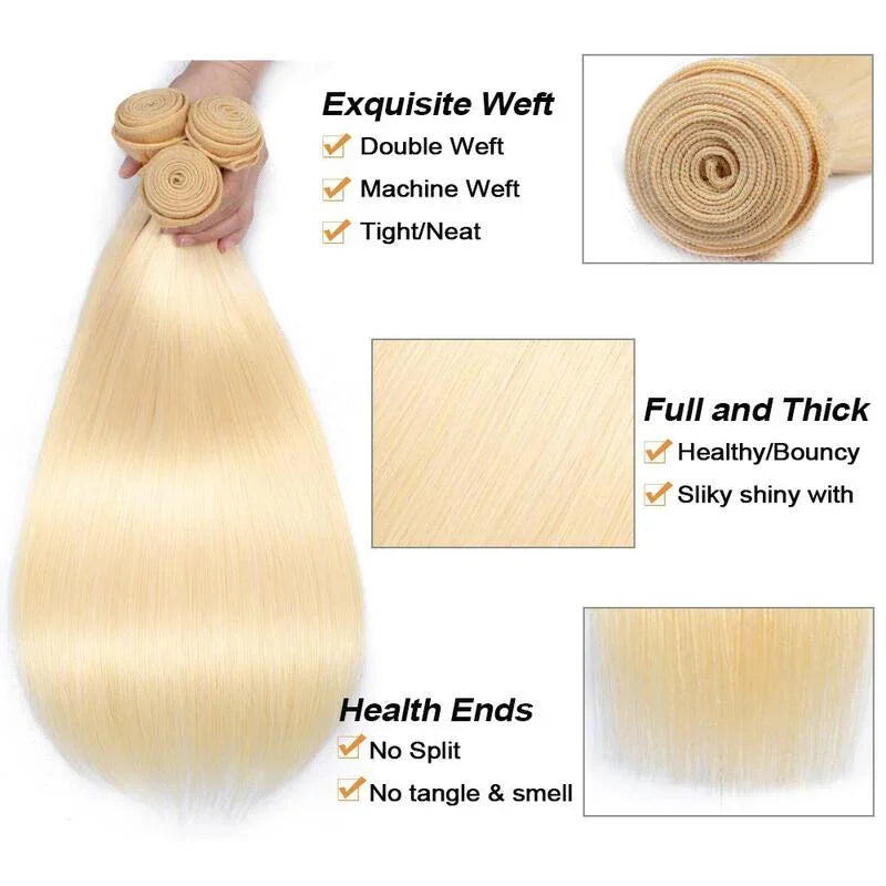 Blonde Bone Straight Human Hair Bundles
