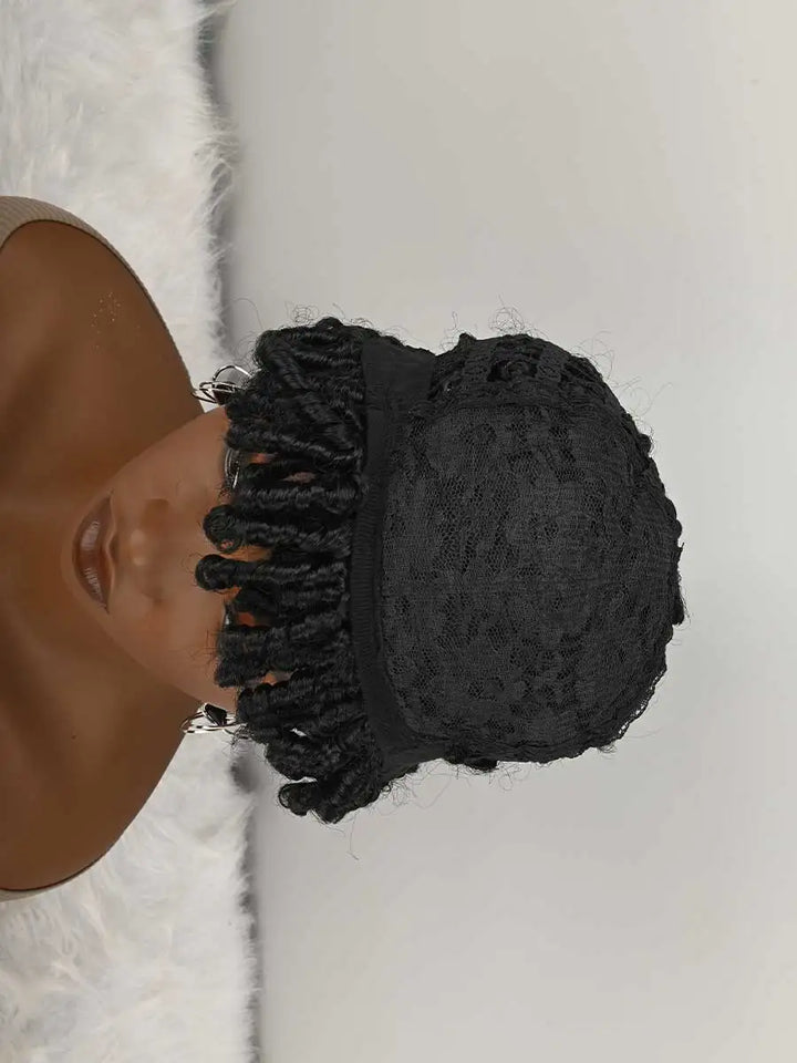 Short Afro Faux Braided Dreadlock Wig