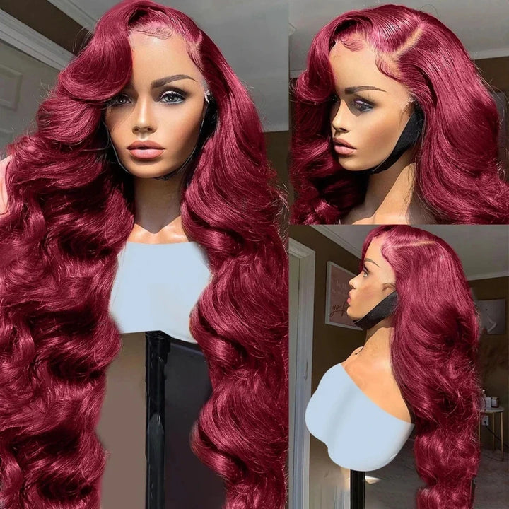 Burgundy Body Wave HD Lace Front Human Hair Wig