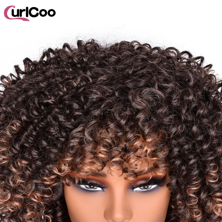 Short Afro Kinky Curly Wig with Bangs - JoySky Hair
