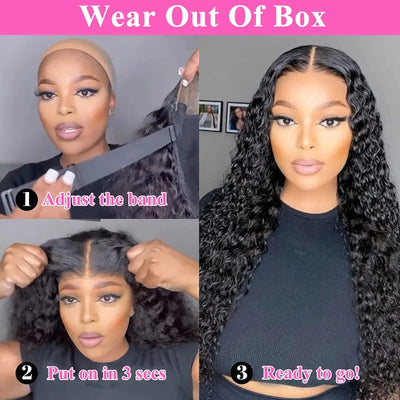 Wear and Go Glueless Wig 100% Human Hair 30 inch Deep Wave 4x4 5x5 Hd Lace Closure Wig Pre Cut Lace Curly Wigs Ready To Wear Wig
