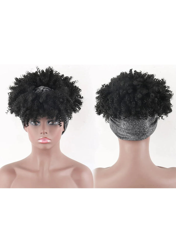 2-in-1 Curly Headband Synthetic Wig