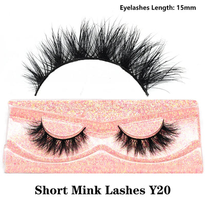 FOXESJI Real Mink Fluffy Short Eye Lashes Extension Wispy Soft Natural Short False Eyelashes Daily Wear Full Strip Lashes Makeup