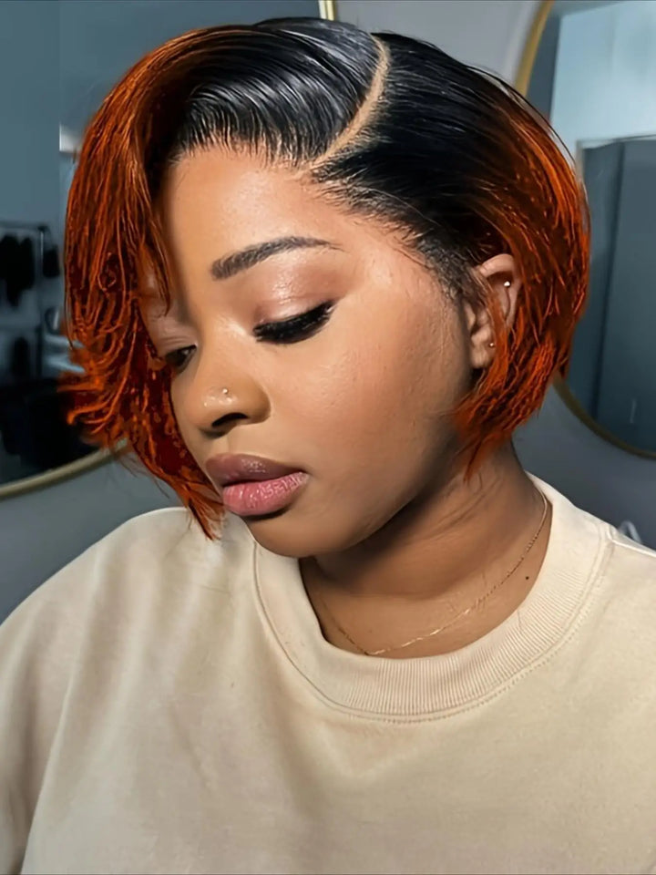 Straight Pixie Bob 13x4 Lace Front Human Hair Wig