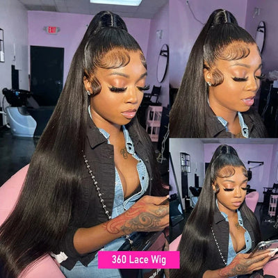 40 Inch 360 Full Lace Wig Bone Straight Human Hair Wigs 13x6 Transparent Lace Frontal Wig Human Hair Brazilian Pre Plucked Wig