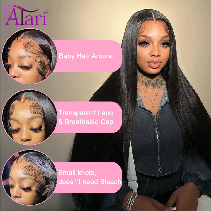 Straight Transparent Lace Front Human Hair Wig - JoySky Hair