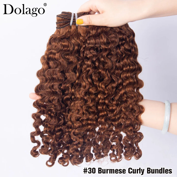 Chocolate Brown Deep Curly Human Hair Bundles - JoySky Hair