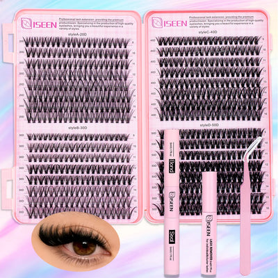 Lashes Cluster DIY Lash Extension Mixed Tray Clusters Eyelashes Soft Natural Individual Lashes Reuseable With Lash Tweezer