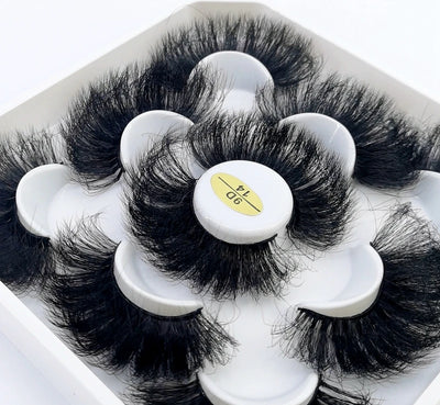 HBZGTLAD New 5 Pairs 25mm 3d Mink Lashes Faux Mink Lash Wispy Thick Natural Full Strip Lashes