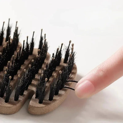 Boar Bristle Hair Comb Hollow Detangling Hair Brush Women Scalp Massage Brush Curly Hairbrush Salon Hairdressing Styling Tools