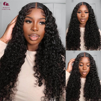 7X5 Bye Bye Knots Curly Glueless Human Hair Wig without Glue Transparent HD Lace Front Brazilian Human Hair Wig