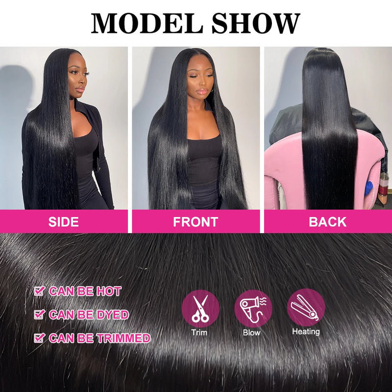 13x4 HD Lace Front Human Hair Wigs Straight 13x6 Transparent Lace Frontal Human Hair Wigs Pre Plucked Lace Wigs For Women 250%