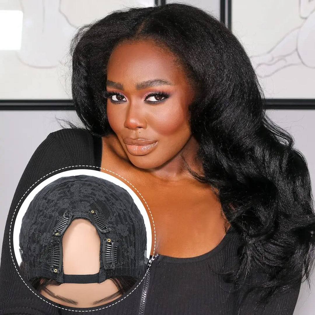 Kinky Straight U-Part Half Wig - JoySky Hair
