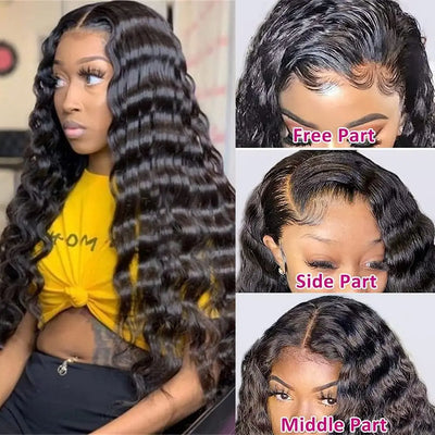 40 Inch Loose Deep Wave 13x4 13x6 Lace Front Human Hair Wigs 250 Density Water Curly Nature Wave HD Lace Frontal Wig Preplucked