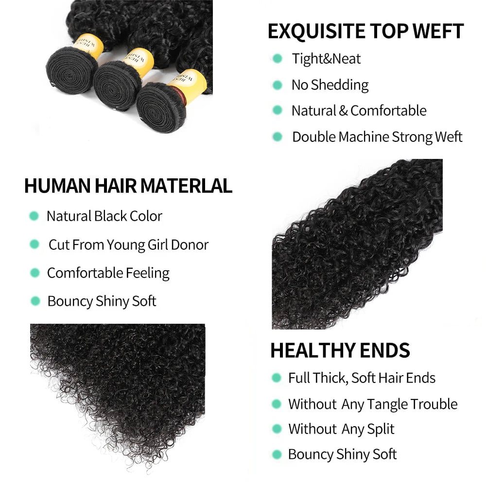 Kinky Curly Burmese Human Hair Bundles
