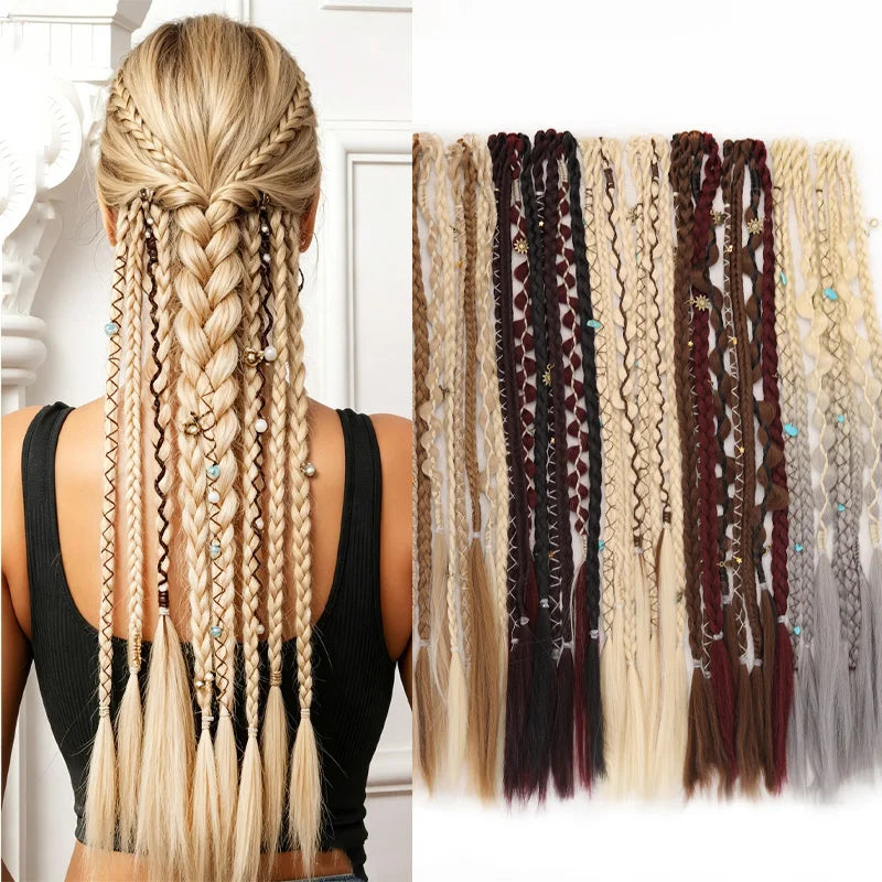 Long Hand-Woven Clip-In Hair Braid - JoySky Hair