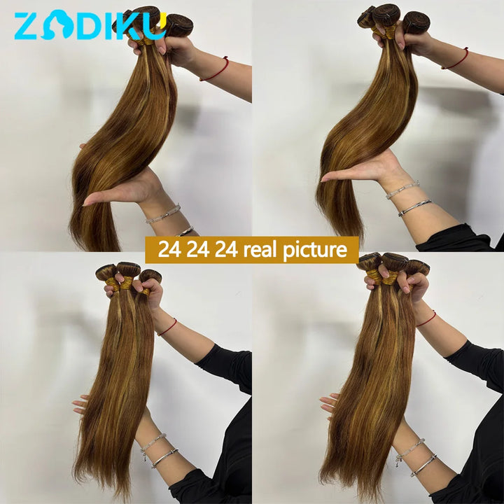 Highlight Straight Human Hair Bundles