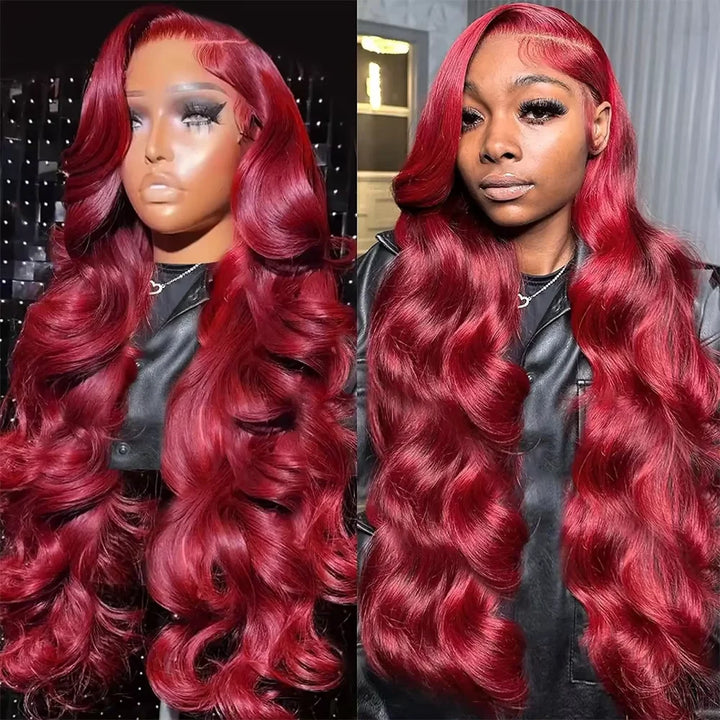 Burgundy Body Wave HD Lace Front Human Hair Wig