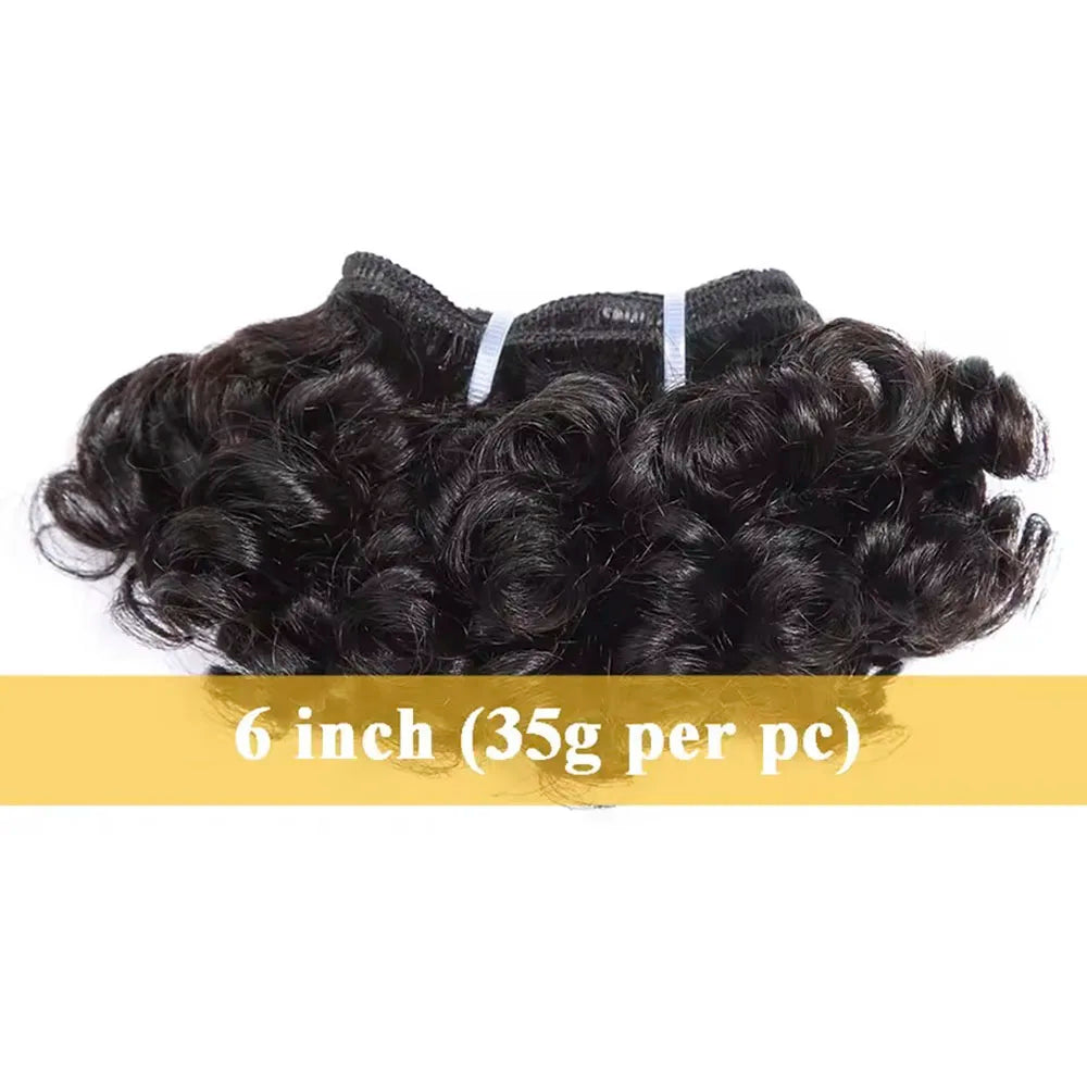 Short Bouncy Curly Human Hair Bundles - JoySky Hair