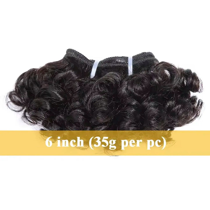Short Bouncy Curly Human Hair Bundles - JoySky Hair