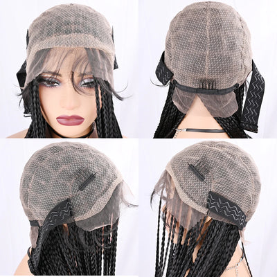 Synthetic Full Lace Wig Braided Wigs For Black Women Cornrow Box Wig Braid 36 Inches Braiding Hair Knotless Box Braids Wigs