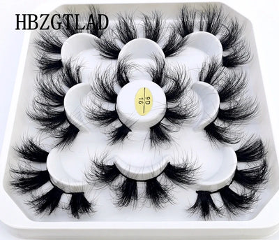 HBZGTLAD New 5 Pairs 25mm 3d Mink Lashes Faux Mink Lash Wispy Thick Natural Full Strip Lashes
