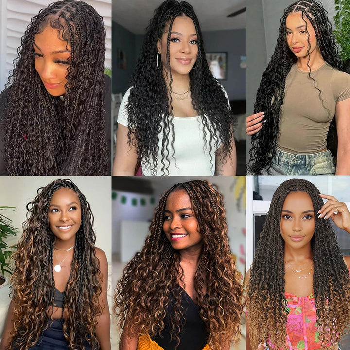 24-Inch Goddess Box Braid Lace Wig - JoySky Hair