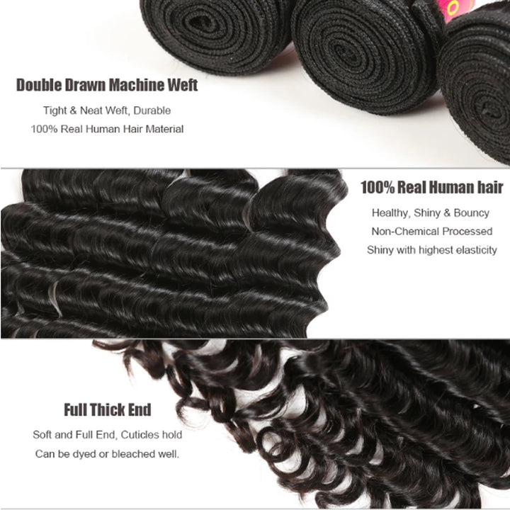 Natural Wave Human Hair Bundles – Soft & Full - JoySky Hair