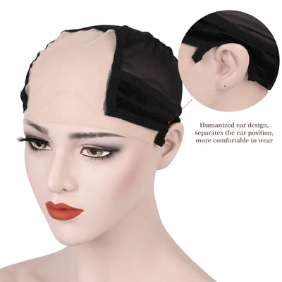 Lace Wig Cap With Grip Band For Keeping Wigs On Place Transparent Lace For Front Wigs Non Slip U Part Wig Cap For Making Wigs