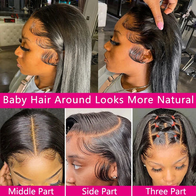 40 Inch 360 Full Lace Wig Bone Straight Human Hair Wigs 13x6 Transparent Lace Frontal Wig Human Hair Brazilian Pre Plucked Wig